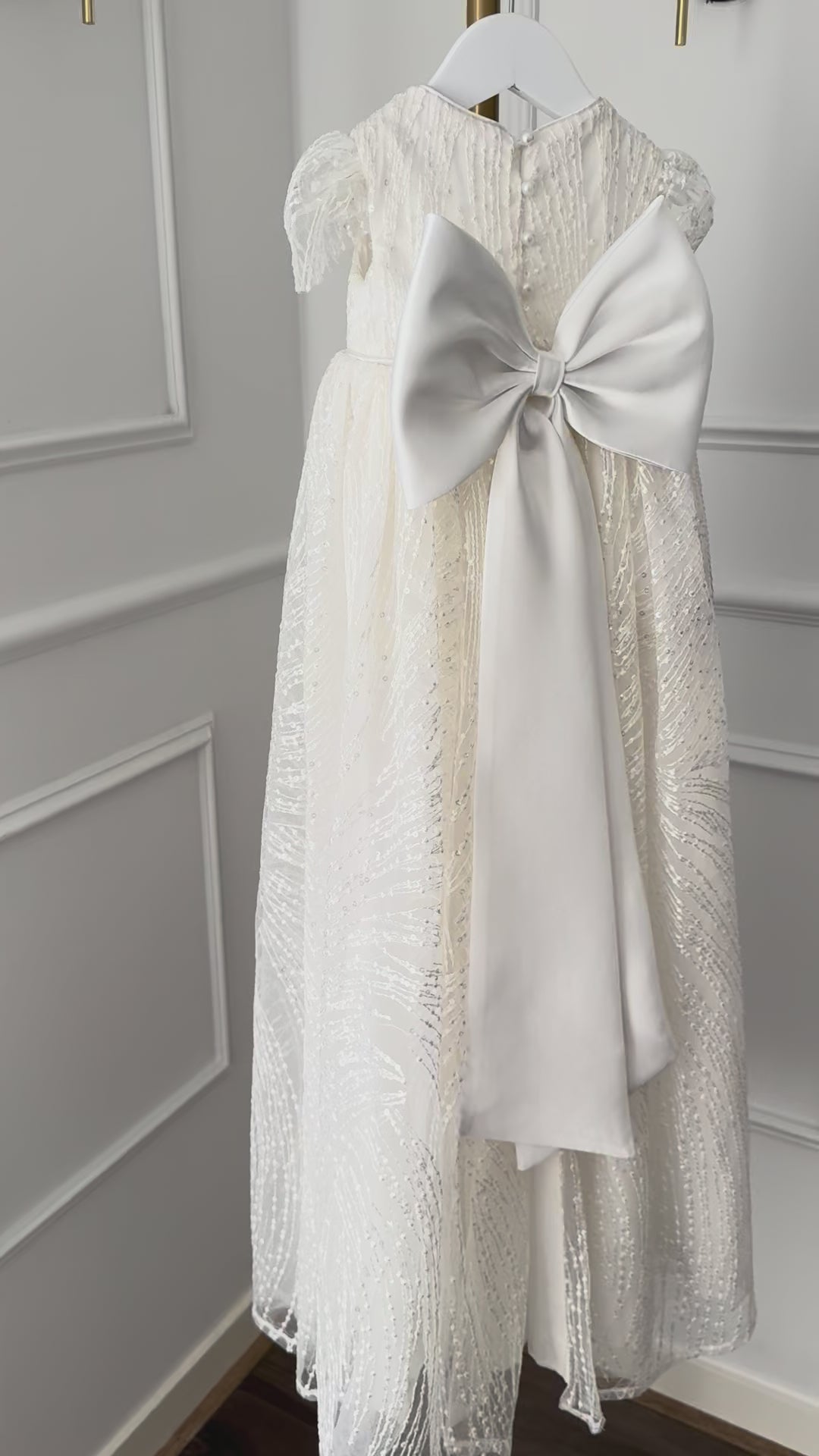 OLIVIA baptism and christening gown white embroidered sequin paillette Australia
