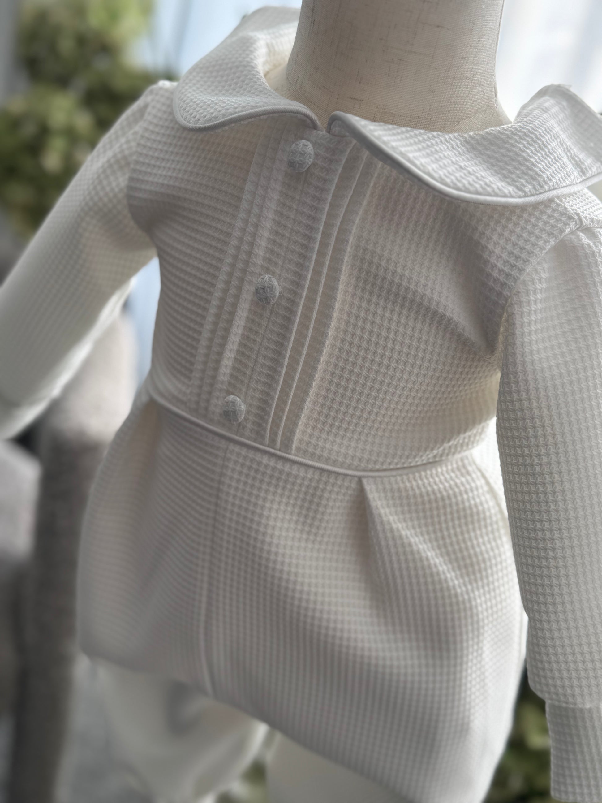 white romper, baptism romper